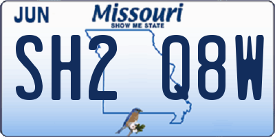 MO license plate SH2Q8W