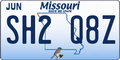 MO license plate SH2Q8Z