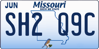 MO license plate SH2Q9C