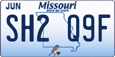 MO license plate SH2Q9F