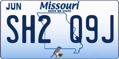 MO license plate SH2Q9J