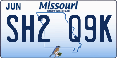 MO license plate SH2Q9K