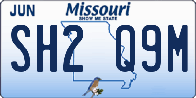 MO license plate SH2Q9M