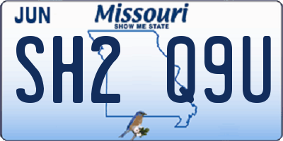 MO license plate SH2Q9U