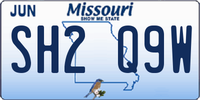 MO license plate SH2Q9W