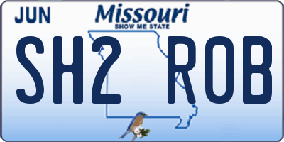 MO license plate SH2R0B