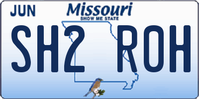 MO license plate SH2R0H