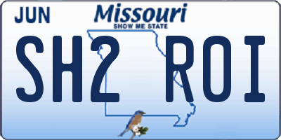 MO license plate SH2R0I