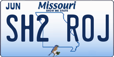 MO license plate SH2R0J