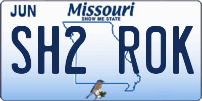 MO license plate SH2R0K