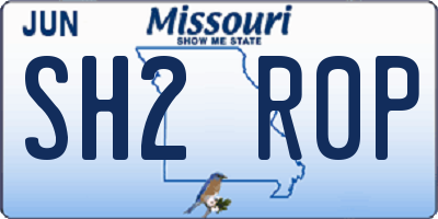 MO license plate SH2R0P