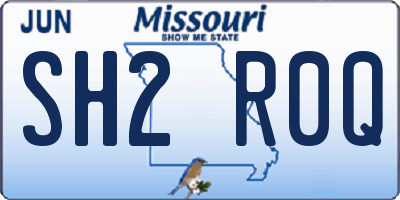 MO license plate SH2R0Q