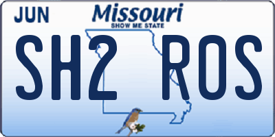 MO license plate SH2R0S