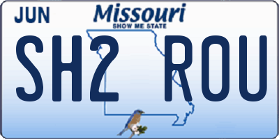 MO license plate SH2R0U