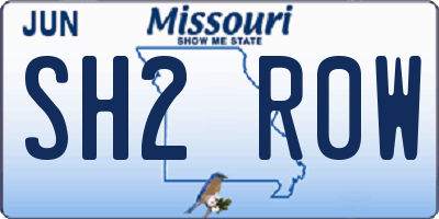 MO license plate SH2R0W