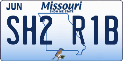 MO license plate SH2R1B