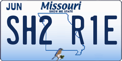 MO license plate SH2R1E
