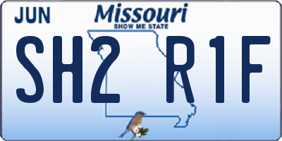 MO license plate SH2R1F