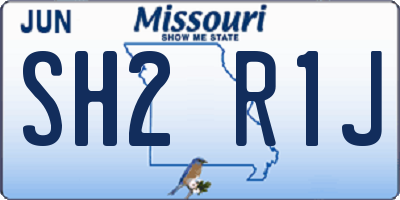 MO license plate SH2R1J