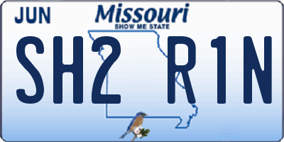 MO license plate SH2R1N