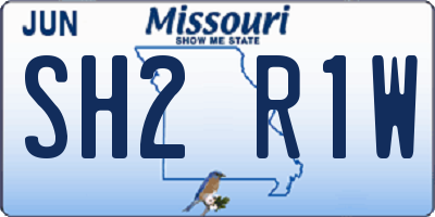MO license plate SH2R1W