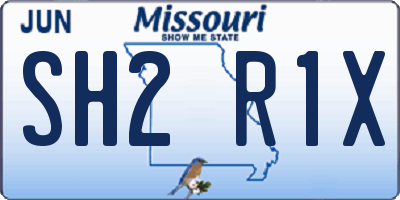 MO license plate SH2R1X