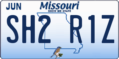 MO license plate SH2R1Z