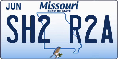 MO license plate SH2R2A