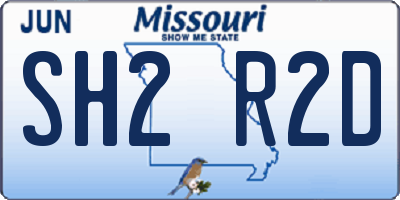 MO license plate SH2R2D