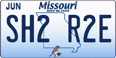 MO license plate SH2R2E
