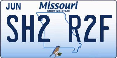 MO license plate SH2R2F