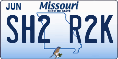 MO license plate SH2R2K