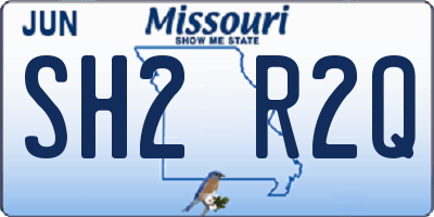 MO license plate SH2R2Q