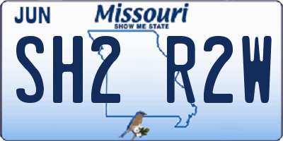 MO license plate SH2R2W