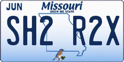 MO license plate SH2R2X