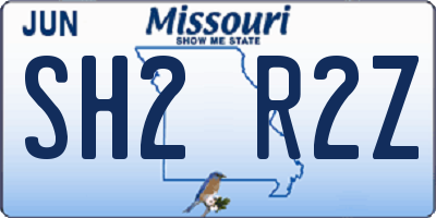 MO license plate SH2R2Z