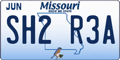 MO license plate SH2R3A