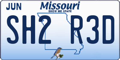 MO license plate SH2R3D