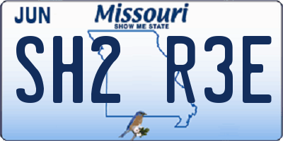 MO license plate SH2R3E