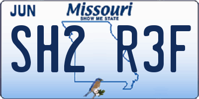 MO license plate SH2R3F