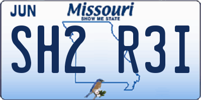 MO license plate SH2R3I