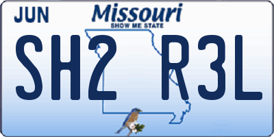 MO license plate SH2R3L