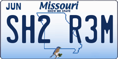 MO license plate SH2R3M