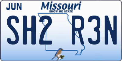 MO license plate SH2R3N