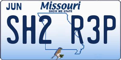 MO license plate SH2R3P