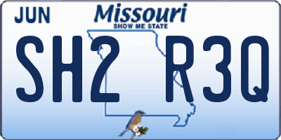 MO license plate SH2R3Q