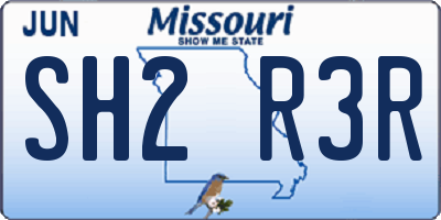 MO license plate SH2R3R