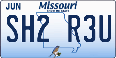 MO license plate SH2R3U