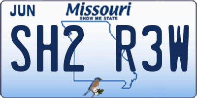 MO license plate SH2R3W