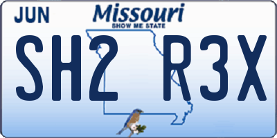 MO license plate SH2R3X